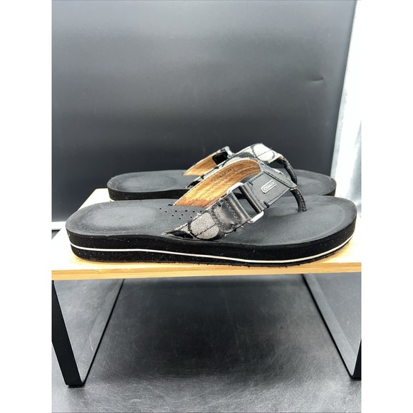 Coach Jada Flip Flop Thong Sandals Side Buckle Arch Support Cushion Black Sz 7B - Picture 3 of 6